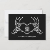 Gotische Bruiloft Skelet Handen Bruiloft QR Code R Kaart (Achterkant)