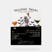 Gotische Bruiloft Skelet Signature Drinken Teken Acryl Bord (Voorkant)