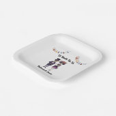 Gotische bruiloft skeletten papieren bordje (Gebogen)