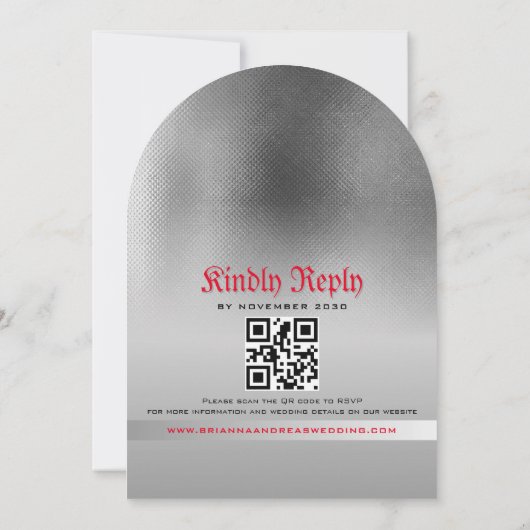 Gotische bruiloft uitnodiging met QR-code (Achterkant)