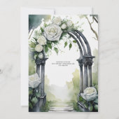 Gotische bruiloft Zwart witte rozen schedels bloem Kaart (Achterkant)