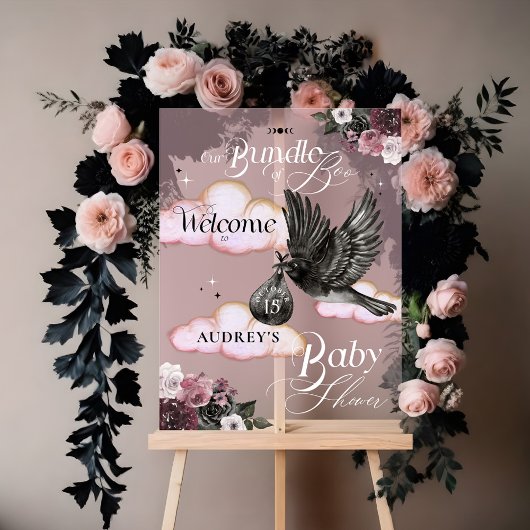 Gotische bundel van Boo Raven Baby shower Welkom Acryl Bord