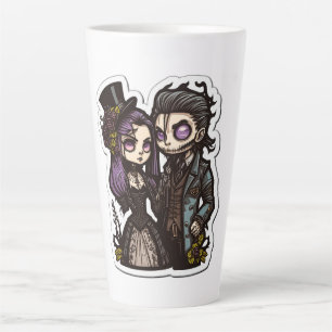 Gotische Cartoon Paar Sticker Kunst Latte Mok