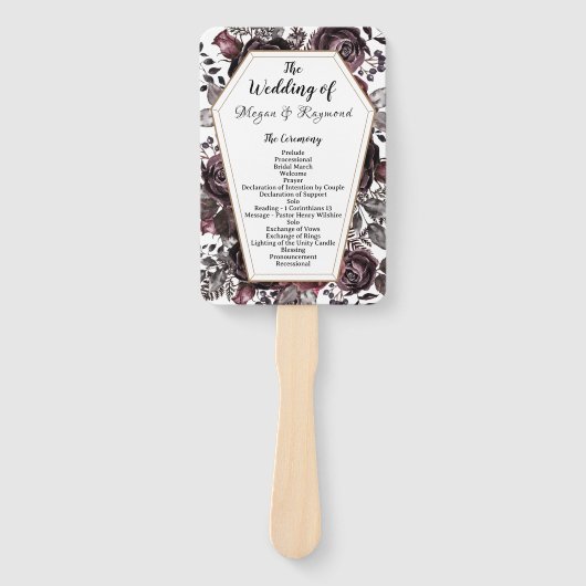 Gotische  Coffin HalloWedding Program Hand Handwaaier (Voorkant)