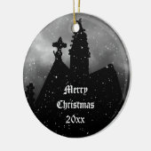 Gotische crypte Kerstversiering te personaliseren Keramisch Ornament (Links)