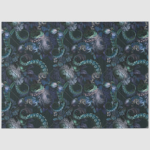 Gotische Cthulhu turquoise tent met bloemen Tissuepapier