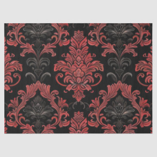  Gotische Damask Rood & Zwart Decoupage Tissuepapier