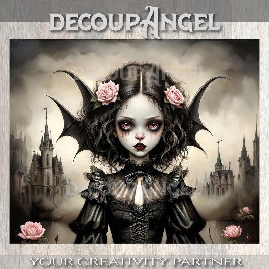 Gotische dochter van Dracula Decoupage Tissuepapier