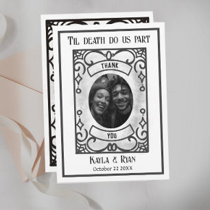 Gotische Donker en Moody Bruiloft Bedankkaart