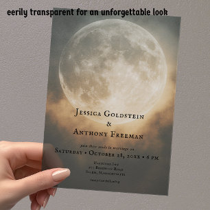 Gotische Donkere Volle Maan Boog Huwelijk Transpar Acryl Uitnodigingen