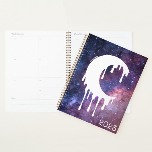 Gotische Dripping Maan Wit Silhouet Galaxy Planner (Display)