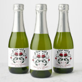 Gotische druipende bloederige rozen sombere bruilo sparkling wijnetiket (Flessen)