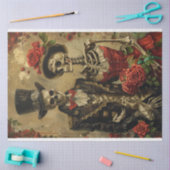 Gotische echtgenoot Vrouw Skelet Decoupage Tissuepapier (Craft)