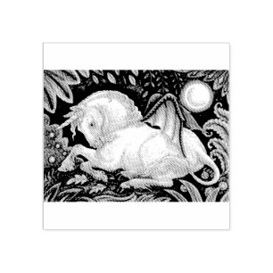GOTISCHE EENHOORN, VLEERMUISVLEUGELS, FANTASIE RUB RUBBERSTEMPEL