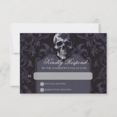 Gotische elegantie Paarse Boho schedel bruiloft RSVP Kaartje (Voorkant)