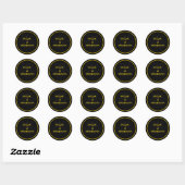 Gotische Embleem Zwart en Goud Ronde Sticker (Vel)
