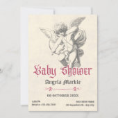  gotische engel baby shower kaart (Voorkant)