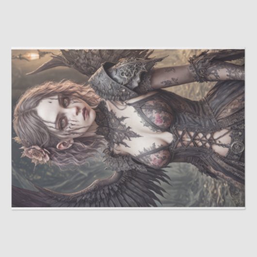 Gotische Engel: Michelle - Decoupage - Tissuepapier (Voorkant)