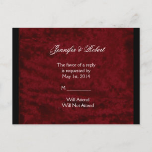 Gotische engel op Red Velvet Wedding RSVP Briefkaa Uitnodiging Briefkaart