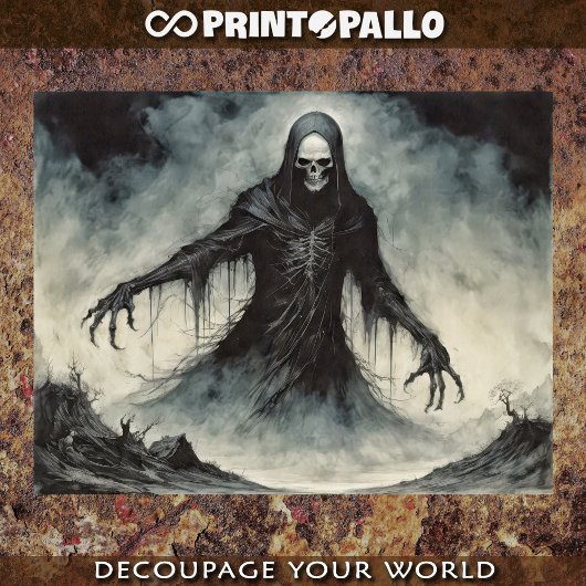 Gotische Engel van de Dood oogsten zielen Tissuepapier