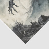 Gotische Engel van de Dood oogsten zielen Tissuepapier (Detail)