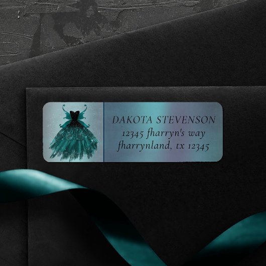 Gotische Fairy Blauwgroen jurk | Dark Midnight Gre Etiket