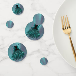 Gotische Fairy Blauwgroen jurk Deep Midnight Gre Confetti