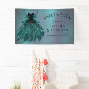 Gotische Fairy Blauwgroen jurk Deep Midnight Gre Spandoek