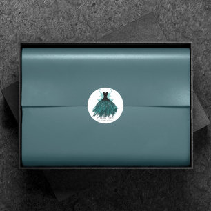 Gotische Fairy Blauwgroen jurk Midnight Green Be Ronde Sticker