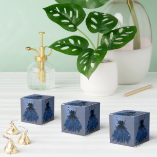 Gotische Fairy Navy Gown Deep Cobalt Blue Sheen Bedankdoosjes