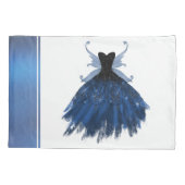 Gotische Fairy Navy Gown | Deep Cobalt Blue Sheen Kussensloop (Achterkant)
