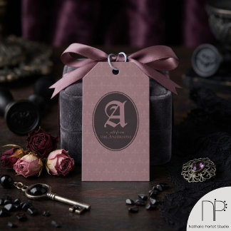 Gotische Fleur-de-Lis Monogram Gift Tags Cadeaulabel