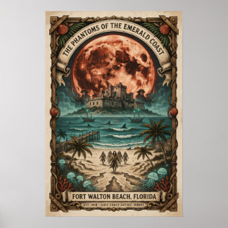 Gotische Fort Walton Beach, FL Vintage Horror Reiz Poster