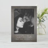 Gotische foto bruiloft Save the Date Kaart (Staand voorkant)