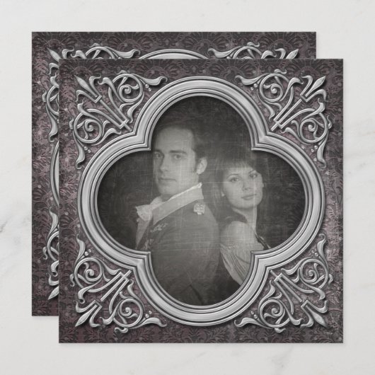 Gotische Fotobruiloft Save the Date Uitnodiging (Voorkant / Achterkant)