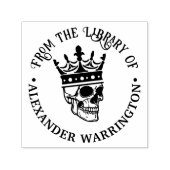 Gotische gekroonde schedel #3 Ronde bibliotheekboe Zelfinktende Stempel (Design)