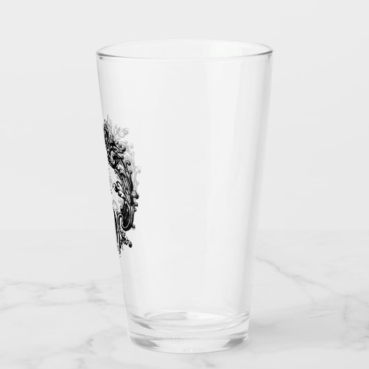 Gotische Glam | Glas | Zwart monogram (Links)