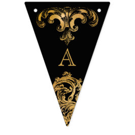 Gotische Glam | Monogram Bunting Flags | Zwart Vlaggetjes