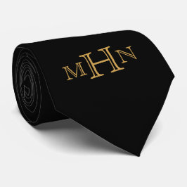 Gotische Glam | STROPDAS | Zwart w Goud Monogram