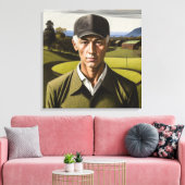 Gotische Golfer Portret - Stretched Canvas Print (Insitu (Woonkamer))