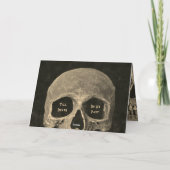 Gotische half schedel hoofd  Sepia Hallobruiloft (Achterkant)