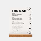 Gotische Halloween Black en Bourgondische bruiloft Acryl Bord (Voorkant)