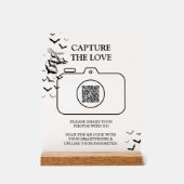 Gotische Halloween Black en Bourgondische bruiloft Acryl Bord (Voorkant)