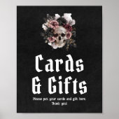 Gotische Halloween Bloemen Schedel Kaarten en Gesc Poster (Voorkant)