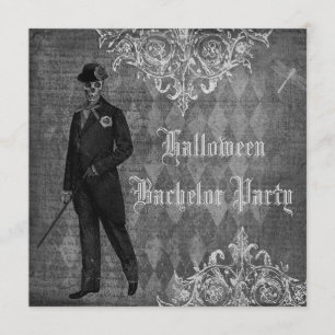 Gotische Halloween Bruidegom Shabby Chic Jonggezel Kaart