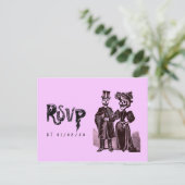Gotische Halloween bruiloft RSVP Briefkaart (Staand voorkant)