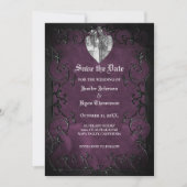 Gotische halloween bruiloft save the date uitnodig aankondiging (Voorkant)