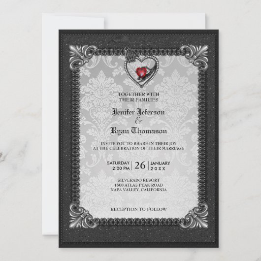 Gotische Halloween bruiloft uitnodiging (Voorkant)