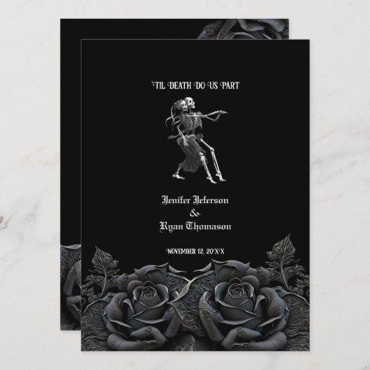 Gotische Halloween bruiloft uitnodiging (Voorkant / Achterkant)