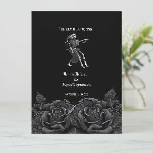 Gotische Halloween bruiloft uitnodiging (Staand voorkant)